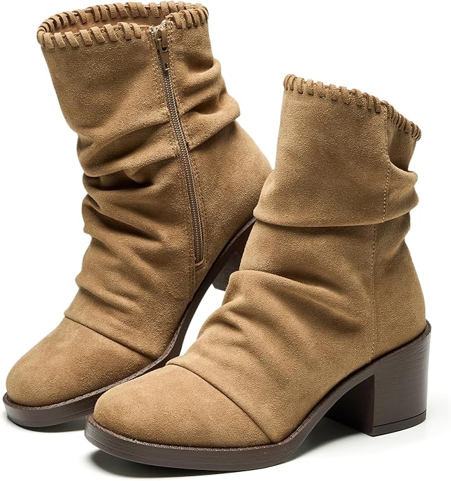 Camel Suede Ankle Boots SA73