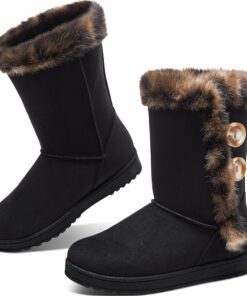 Fashion Black Leopard Snow Boots SA63