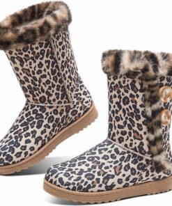 Leopard Mid Calf Snow Boots SA64