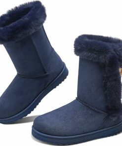 Navy Mid Calf Snow Boots SA68