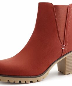 Orange Slip On Chelsea Boots SA79