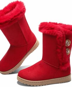 Red Mid Calf Snow Boots SA65