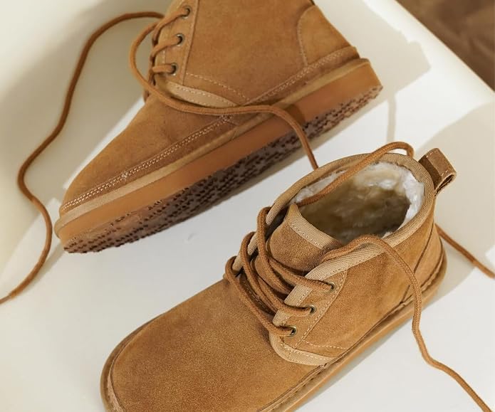 Tan Genuine Leather Snow Boots SA62 - Image 2