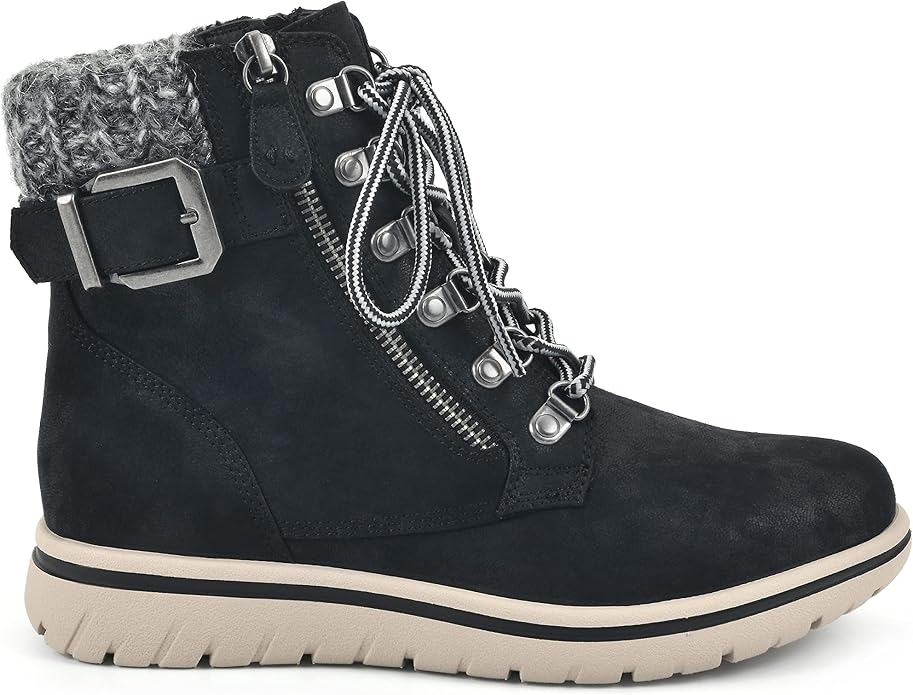 Black Hearty Cushioned Hiker Ankle Boots SA115 - Image 2