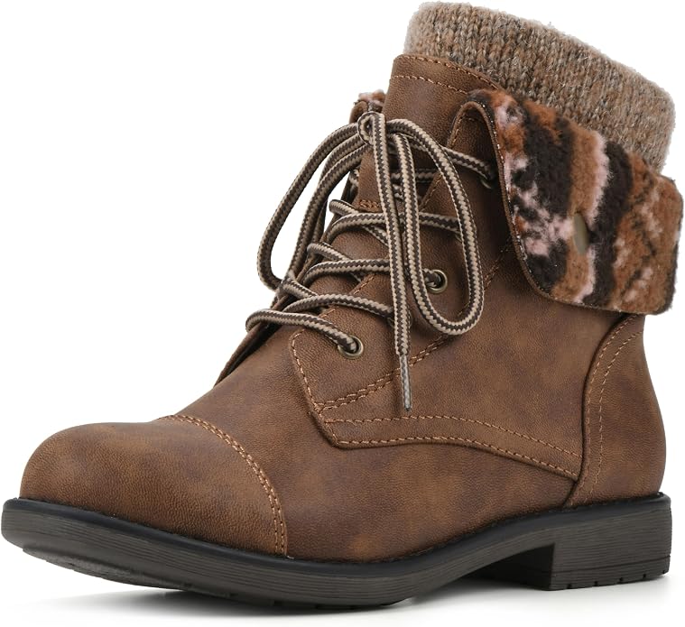 Brown Fleece Hiking Style Boots SA120