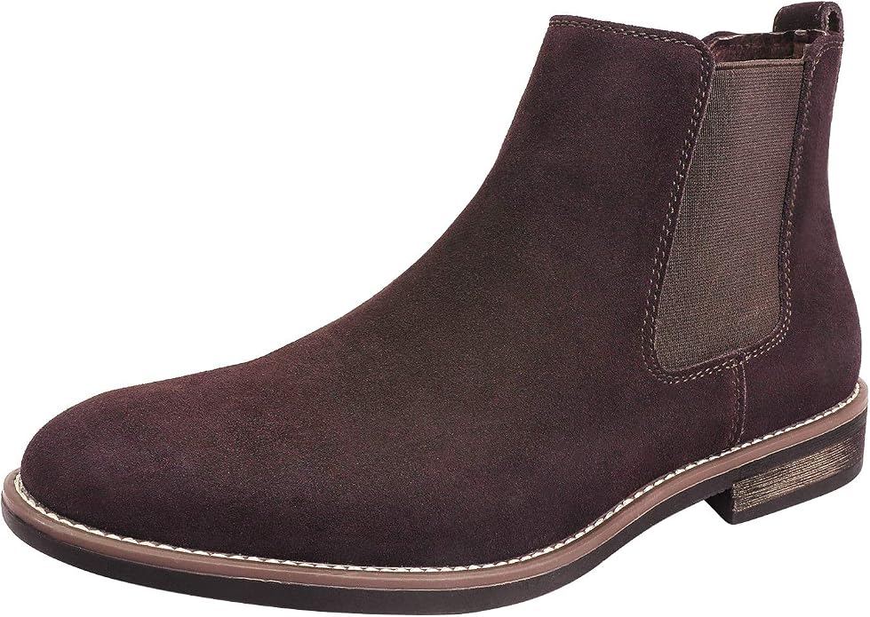 Men's Dark Brown Suede Chelsea Boots SA107