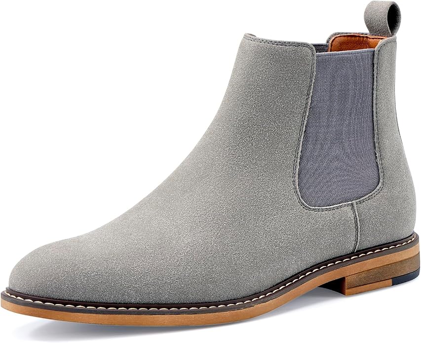 Men's Gray Suede Chelsea Boots SA106