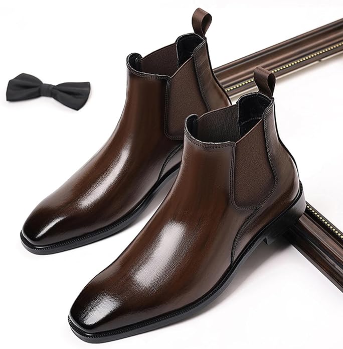 Men's Leather-brown Chelsea Boots SA110 - Image 2