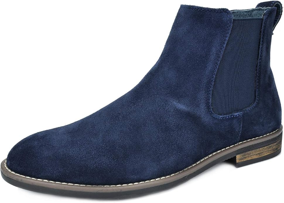 Men's Navy Suede Chelsea Boots SA109