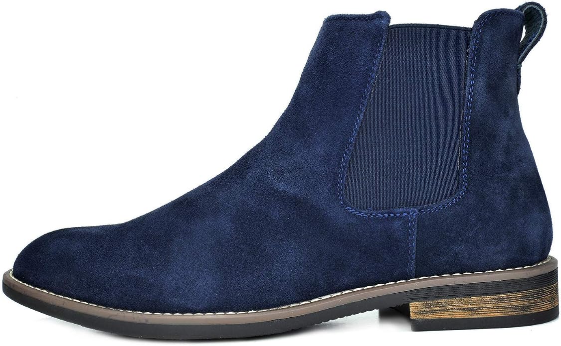 Men's Navy Suede Chelsea Boots SA109 - Image 2