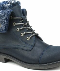 Navy Fleece Hiking Style Boots SA122