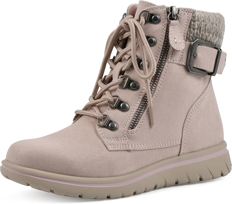 Pale Pink Cushioned Hiker Ankle Boot SA118