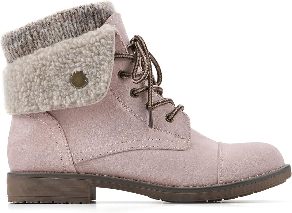 Pink Fleece Hiking Style Boots SA121 - Image 2