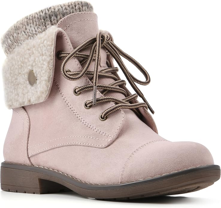 Pink Fleece Hiking Style Boots SA121