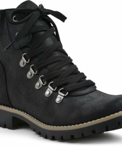 Primed Lugged Lace-Up Ankle Boots SA127