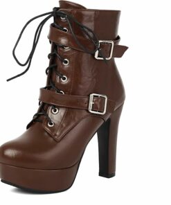 Super High Brown Combat Boots SA82