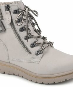 Winter White Cushioned Hiker Ankle Boots SA119